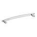 A chrome handle for a Turbo Air refrigeration door with silver screws.