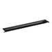 A black metal door handle for refrigeration equipment with a white background.