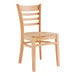 A Lancaster Table & Seating wooden ladder back chair with a natural wood seat and back.
