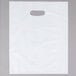 A white plastic Choice merchandise bag with a hole in the middle.