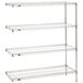 A chrome Metro Super Erecta wire shelving add-on unit with four shelves.