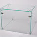A clear glass box with metal screws.