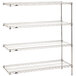 A chrome Metro Super Erecta wire shelving add-on unit with four shelves.