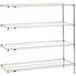 A chrome Metro Super Erecta add-on shelving unit with three shelves.