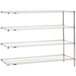 A chrome Metro Super Erecta wire shelving add-on unit with three shelves.