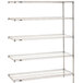 A chrome Metro Super Erecta wire shelving add-on unit with four shelves.