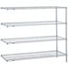 A Metro Super Erecta Brite wire shelving add-on unit with three shelves.