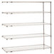 A Metro Super Erecta chrome wire shelving add-on unit with four shelves.