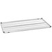 A Metro chrome wire shelving unit with wire racks on top.