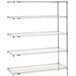 A chrome Metro Super Erecta wire shelving add-on unit with four shelves.