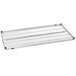 A metal rack with a wire grid.