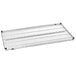 A Metro chrome wire shelving unit.