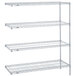 A white Metro Super Erecta wire shelving add-on unit with three shelves.