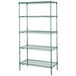 A Metroseal 3 wire shelving unit with four shelves.