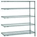 A Metro Super Erecta wire shelving add-on unit with four shelves.