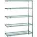 A Metro Super Erecta wire shelving unit with four shelves.