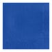 A cobalt blue luncheon napkin with a diamond pattern on the border.