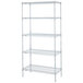 A Metro Super Erecta Brite wire shelving unit with four shelves.