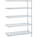 A Metro Super Erecta wire shelving unit with four shelves.