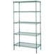 A Metroseal 3 wire shelving unit with four shelves.