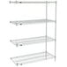 A white Metro Super Erecta wire shelving add-on unit with three shelves.