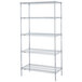 A Metro Super Erecta wire shelving unit with four shelves.