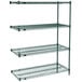 A Metro Super Erecta Metroseal 3 stationary add-on shelving unit with three shelves.