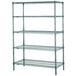 A Metro Metroseal 3 metal shelving unit with four shelves.