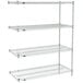 A white Metro Super Erecta wire shelving add-on unit with three shelves.