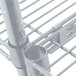 A close-up of a Metro Super Erecta Brite wire shelf.