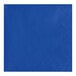 A Creative Converting cobalt blue paper napkin with a square pattern.