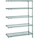 A Metro Super Erecta wire shelving unit with four shelves.