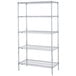 A Metro Super Erecta wire shelving unit with four shelves.