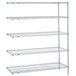 A Metro Super Erecta chrome wire shelving add-on unit with four shelves.