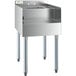 A Regency stainless steel blender station with a dump sink and legs.
