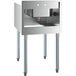 A Regency stainless steel blender station with a dump sink on a stand.