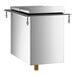 An 18 x 12 inch stainless steel drop-in ice bin with a sliding lid and a 20 lb. capacity.