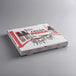 A white Choice pizza box with red and black graphics.