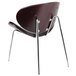 A Flash Furniture mahogany bentwood reception chair with black leather upholstery and chrome legs.