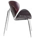 A Mahogany Flash Furniture Bentwood Leisure chair with metal legs and a curved back.