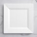 A Visions Florence white square plastic plate on a white surface.