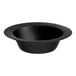 A black Visions Wave plastic bowl with a curved edge.