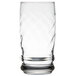 A close-up of a Libbey Cascade clear glass with a twist pattern.