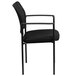 A Flash Furniture black mesh side chair with black fabric on the seat and backrest.