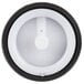 A white circular diaphragm with a black circular center.