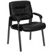 A Flash Furniture black leather executive side chair with metal legs.