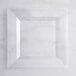 A clear square plate with a square edge.