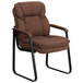 A brown Flash Furniture executive side chair with black legs.