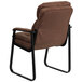 A brown Flash Furniture executive side chair with black sled base.