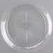 A clear plastic plate with a design on it.